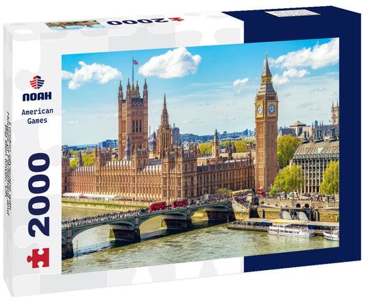 Noah Jigsaw Puzzle London cityscape with Houses of Parliament and Big Ben tower, UK 2000 pieces