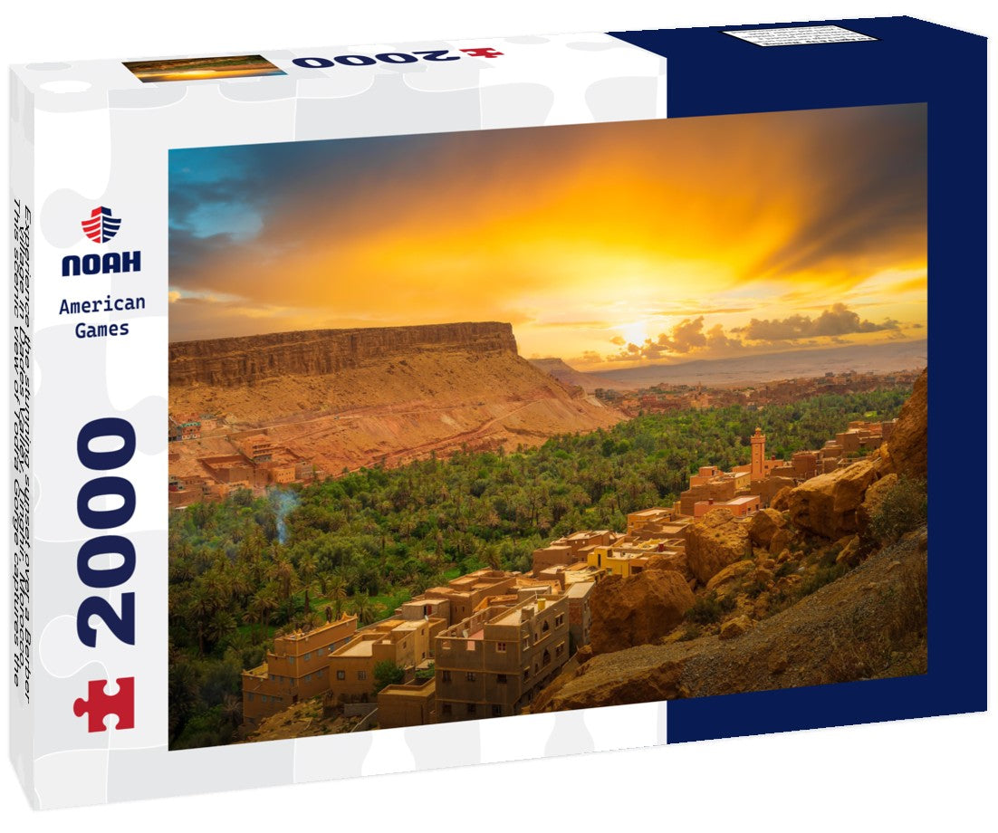 Noah Jigsaw Puzzle Experience the stunning sunset over a Berber village in Dades Valley, Tinghir, Morocco. This scenic view of Todra Gorge captures the essence of traditional rural life 2000 pieces
