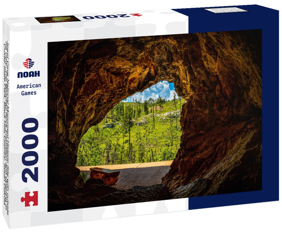 Noah Jigsaw Puzzle Jewel Cave National Monument Historic Site with outside hill view: The Beautiful Rock Formation and Opening at Custer State Park, Black Hills Country, South Dakota 2000 pieces