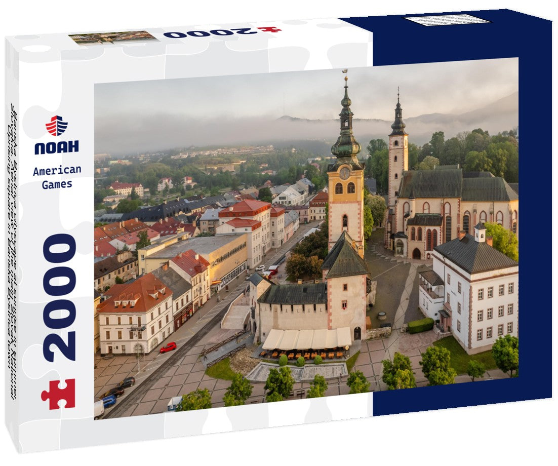 Noah Jigsaw Puzzle Banska Bystrica cityscape at sunrise in summer, Slovakia. Aerial view of the main Slovak National Uprising square in Banska Bystrica town 2000 pieces
