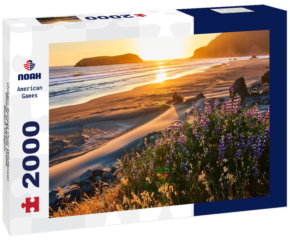 Noah Jigsaw Puzzle Golden Sunset Over Wildflower Beach at Meyers Creek Beach Oregon 2000 pieces