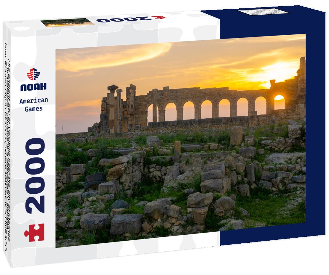 Noah Jigsaw Puzzle The ancient city of Volubilis near the city of Meknes in Morocco. Volubilis is a destroyed Carthage, later Roman city in Morocco, where Meknes is a UNESCO 2000 pieces