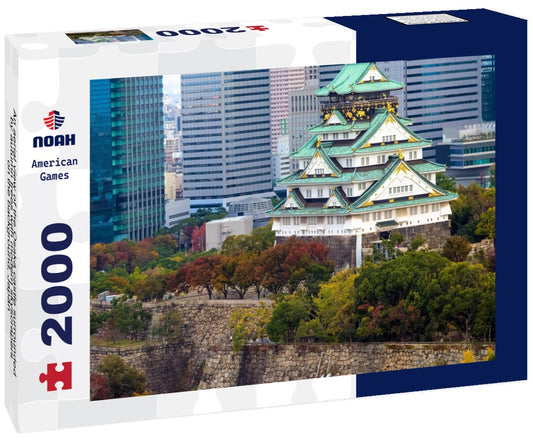 Noah Jigsaw Puzzle An aerial view of the Osaka castle surrounded by autumn trees with modern skyscrapers on the background, Japan 2000 pieces