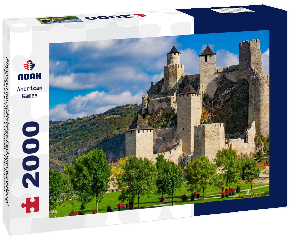 Noah Jigsaw Puzzle Stunning view of Golubac Fortress, a medieval stronghold perched on a rocky cliff overlooking the Danube River in Serbia. The fortress, a symbol of Serbia's rich history 2000 pieces
