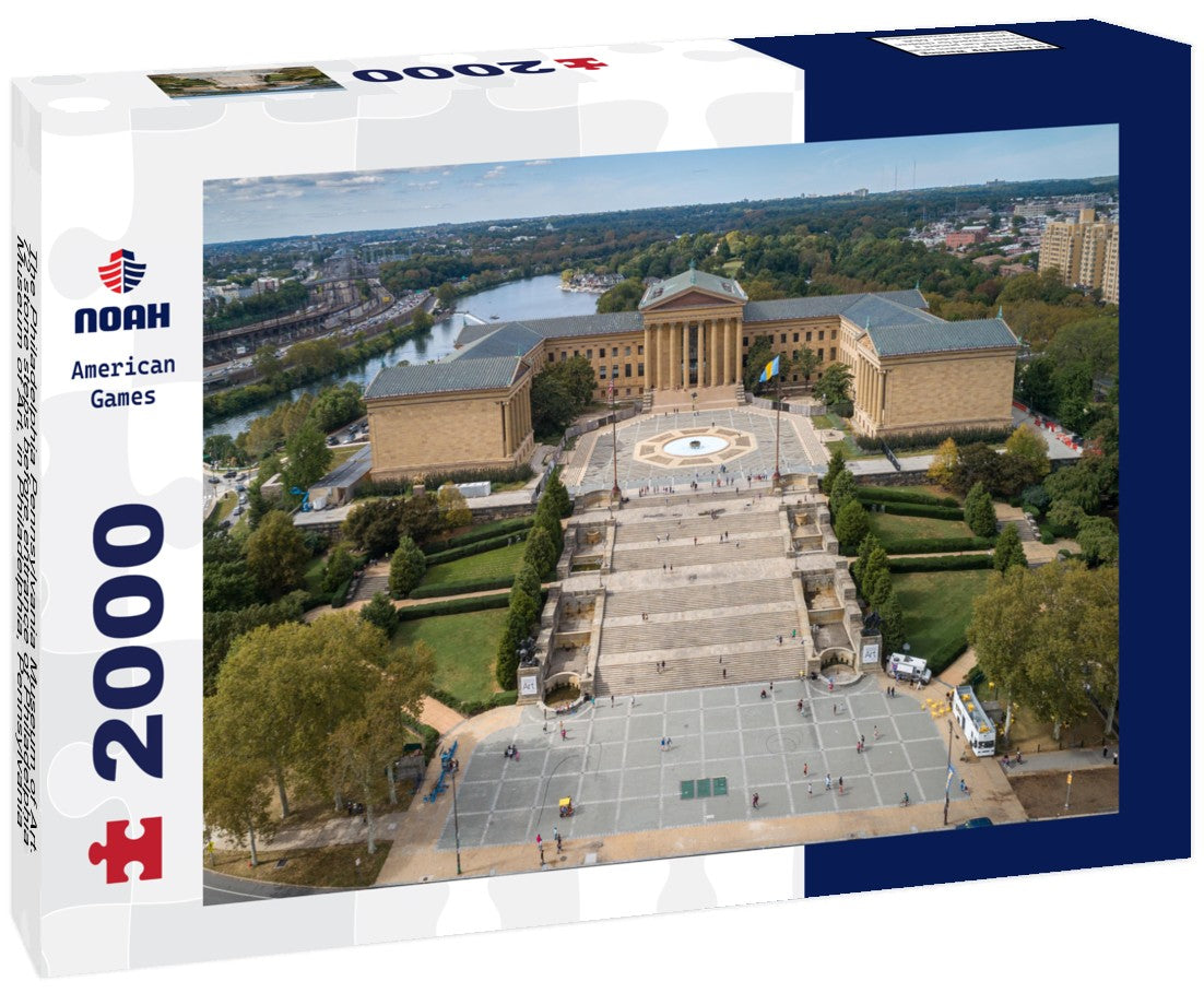 Noah Jigsaw Puzzle The Philadelphia Pennsylvania Museum of Art. 72 stone steps before entrance of Philadelphia Museum of Art, in Philadelphia, Pennsylvania 2000 pieces