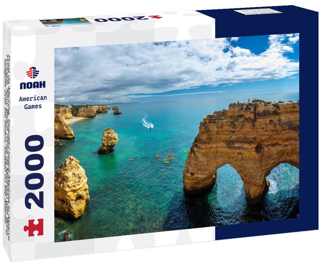 Noah Jigsaw Puzzle Praia da Marinha, beautiful beach Marinha in Algarve, Portugal. Navy Beach (Praia da Marinha) with flying seagulls over the beach, located on the Atlantic coast in Lagoa Municipality, Algarve 2000 pieces