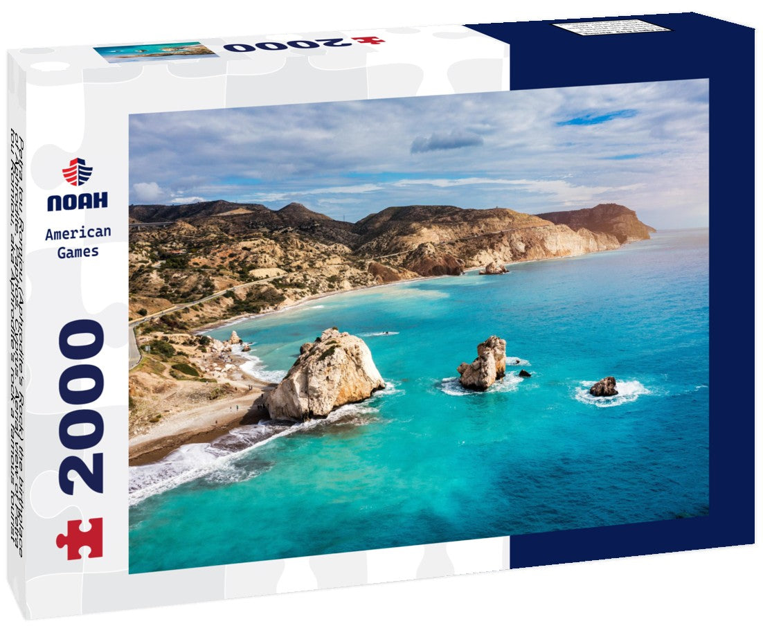 Noah Jigsaw Puzzle Petra tou Romiou (Aphrodite's Rock) the birthplace of Aphrodite, Paphos, Cyprus. Aerial view of Petra tou Romiou, aka Aphrodite's rock a famous tourist travel destination landmark in Paphos, Cyprus 2000 pieces
