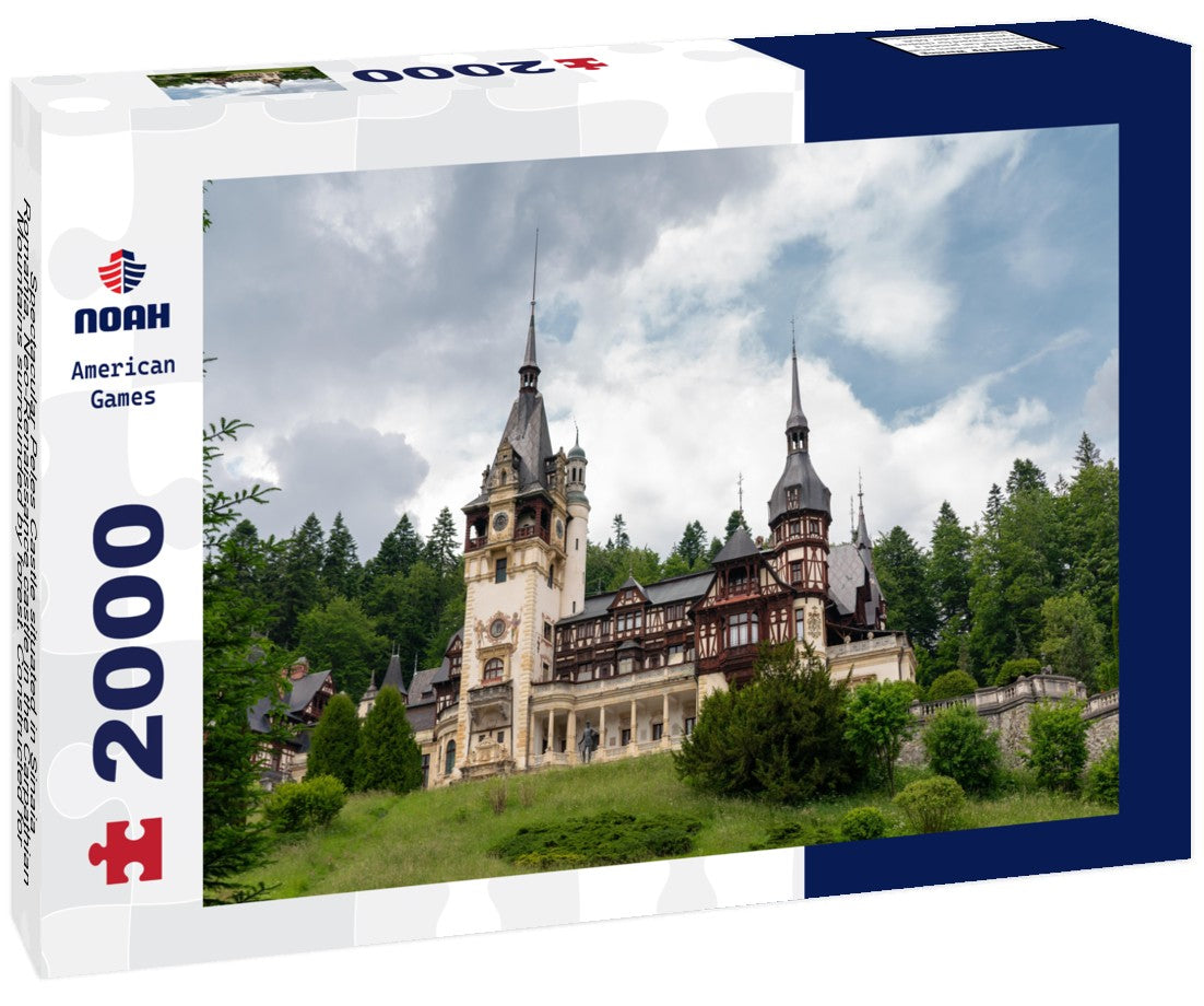 Noah Jigsaw Puzzle Spectacular Peles Castle situated in Sinaia, Romania. Neo-Renaissance castle in the Carpathian Mountains surrounded by forest. Constructed for King Carol I. Famous travel destination 2000 pieces