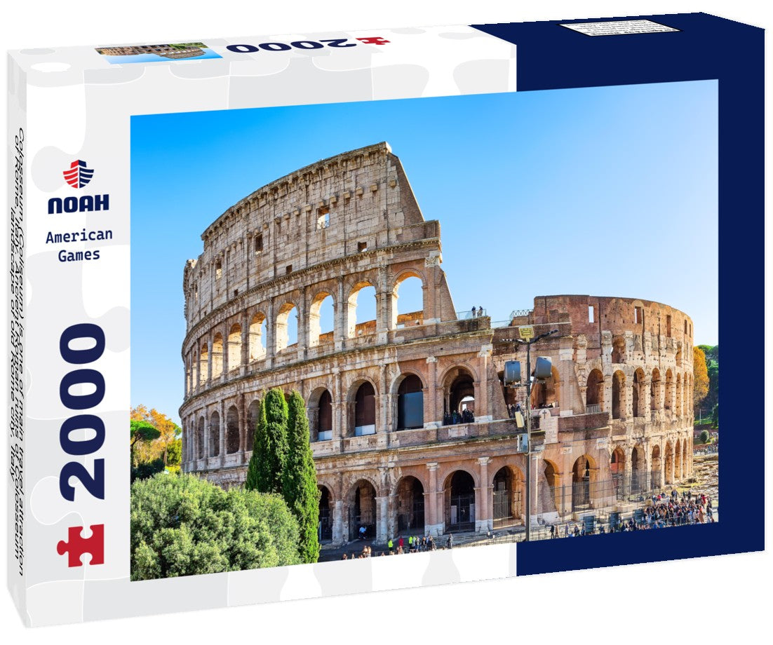 Noah Jigsaw Puzzle Colosseum (Coliseum) is one of main travel attraction of Rome, Italy. Ancient Roman ruins of Colosseum, landscape of old Rome city, Italy 2000 pieces