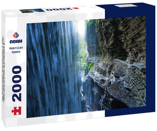 Noah Jigsaw Puzzle A waterfall falls into a pool among rock formations at Watkins Glen State Park in Pennsylvania, showcasing the power and beauty of nature, USA 2000 pieces
