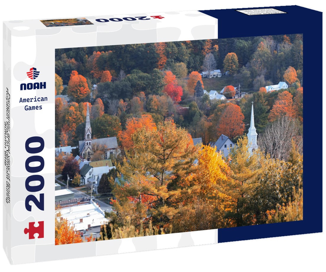 Noah Jigsaw Puzzle Panoramic aerial view of South Royalton town in Vermont during autumn time 2000 pieces