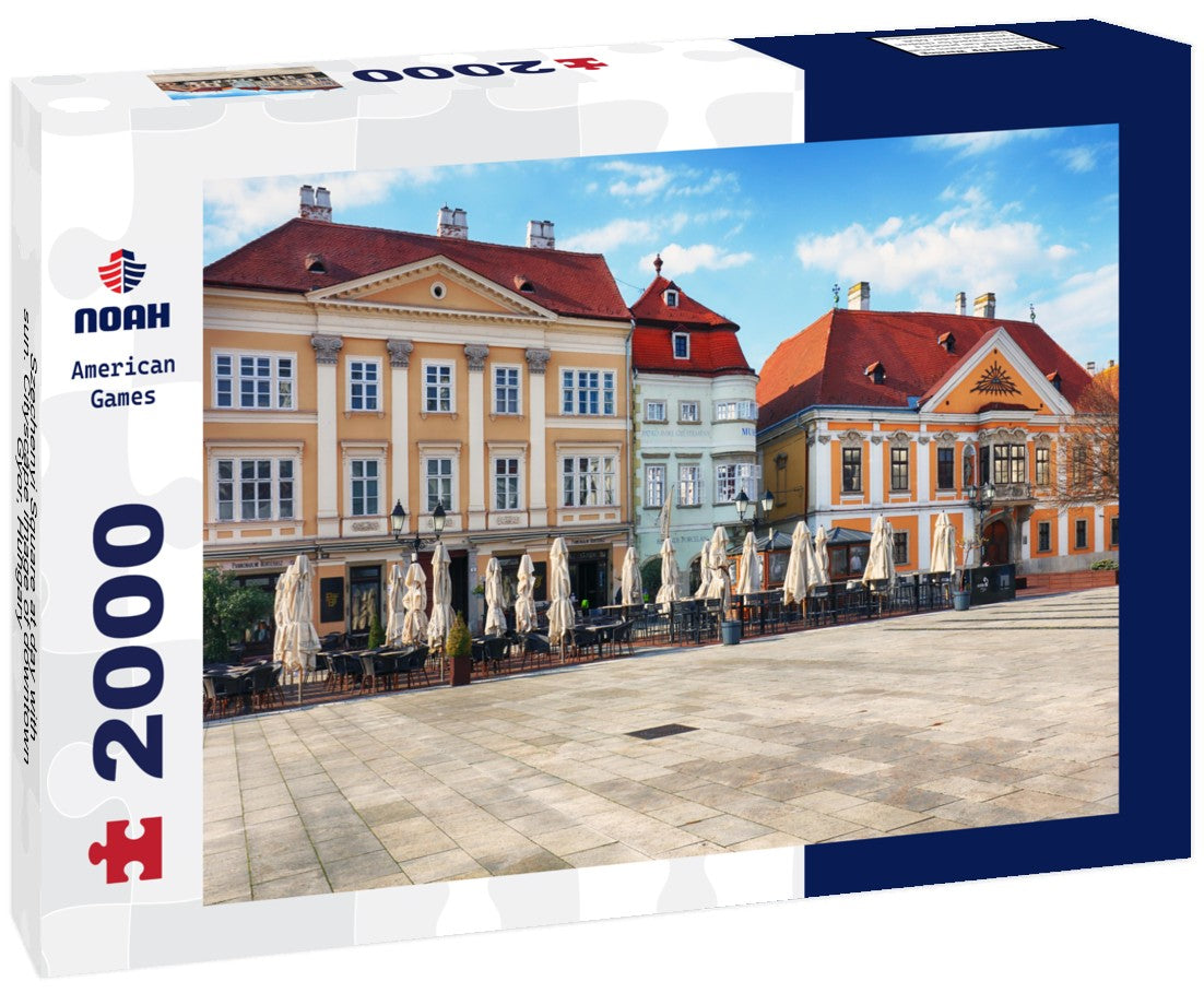 Noah Jigsaw Puzzle Szechenyi Square at day with sun. Cityscape image of downtown Gyor, Hungary 2000 pieces