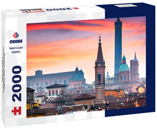 Noah Jigsaw Puzzle Bologna, Italy rooftop skyline and famous historic towers at dusk 2000 pieces