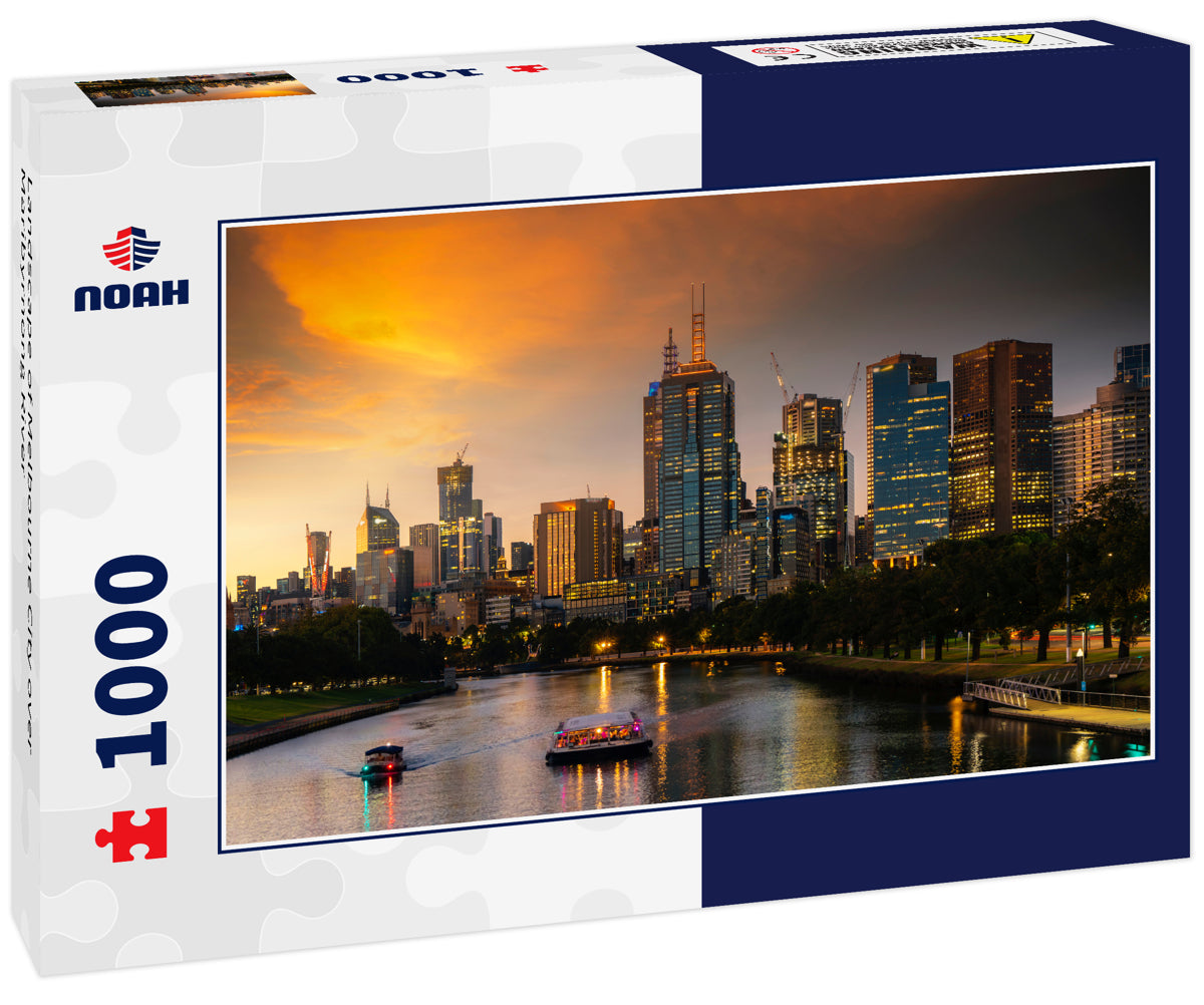 Landscape of Melbourne City over Maribyrnong River