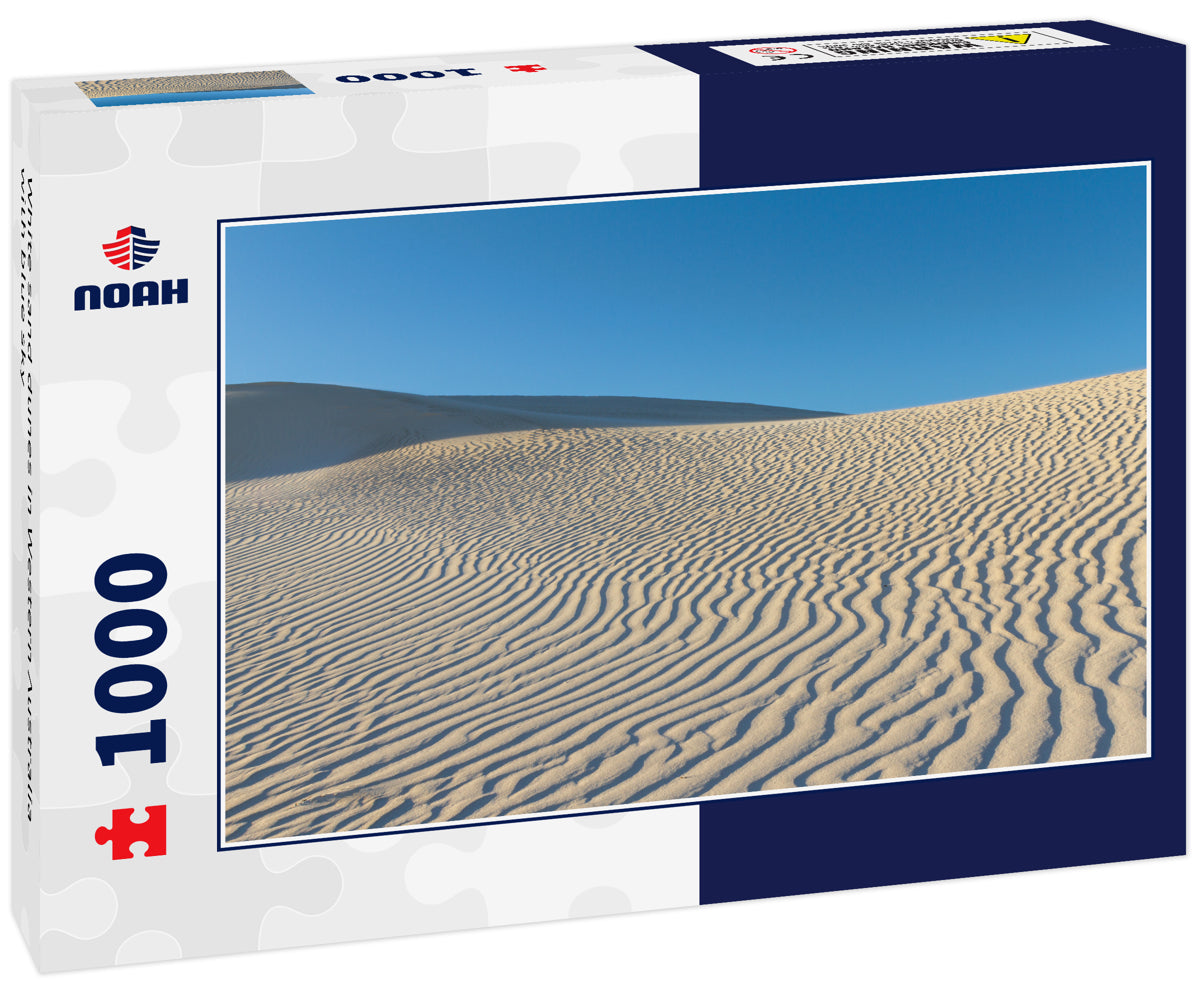 White sand dunes in Western Australia with blue sky