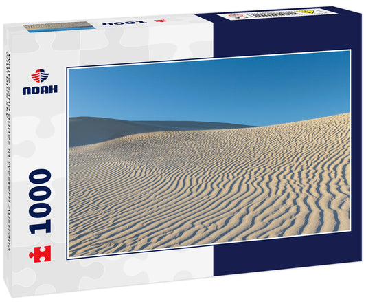 White sand dunes in Western Australia with blue sky