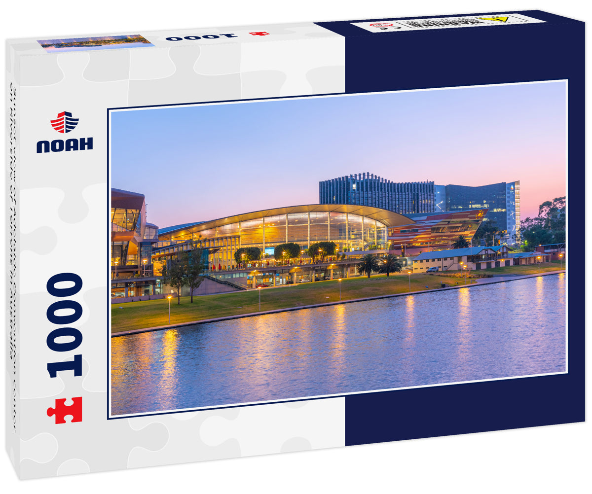 Sunset view of Adelaide Convention center on Riverside of Torrens in Australia