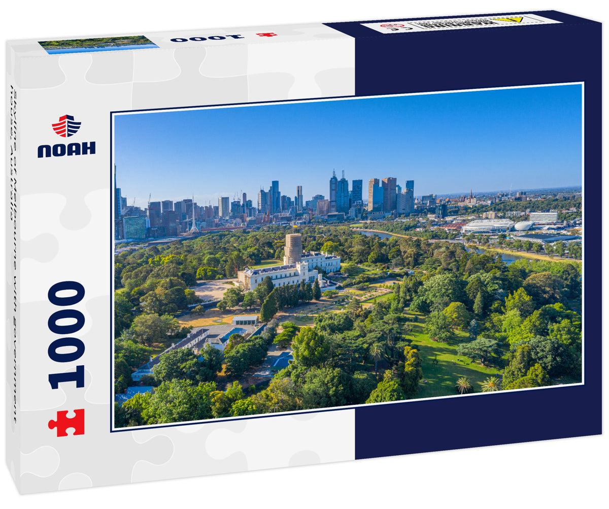 Skyline of Melbourne with government house, Australia