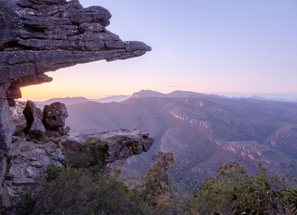 The Balconies at the Grampians mountain ranges in Halls Gap, Victoria, Australia in the hours before Sunrise