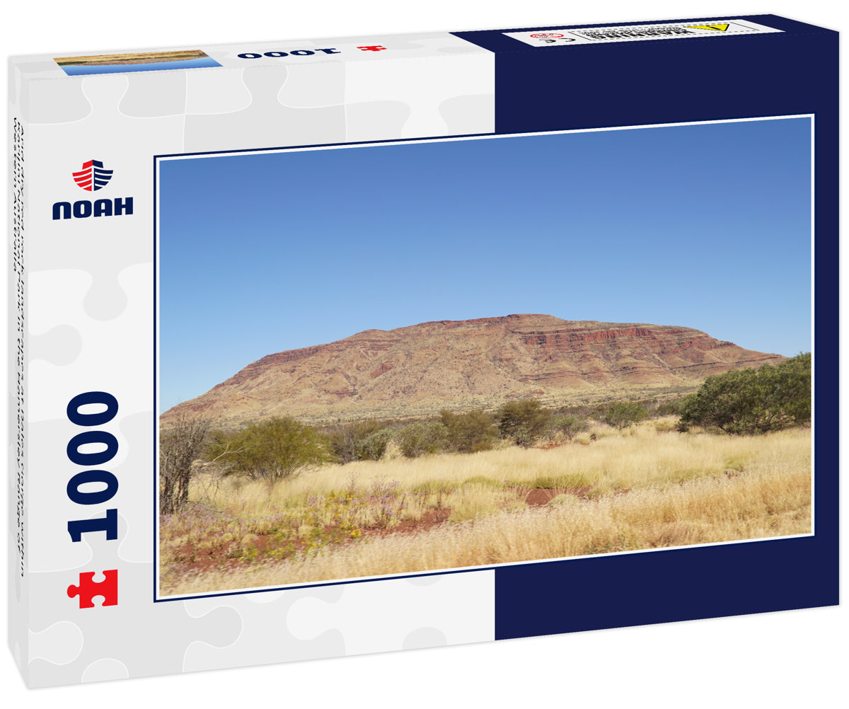 Arid dry red rock landscapes at Dales Gorge within Karijini National Park in the Hamersley Range of Western Australia