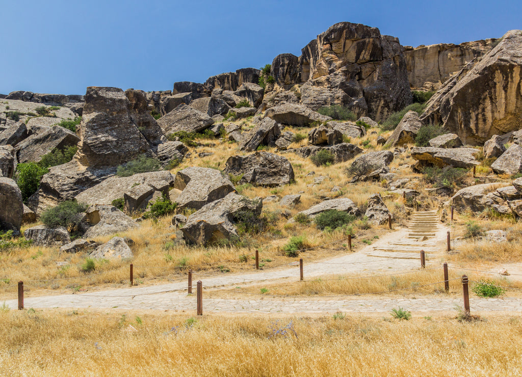 Landscape of Gobustan petroglyph reserve, Azerbaijan