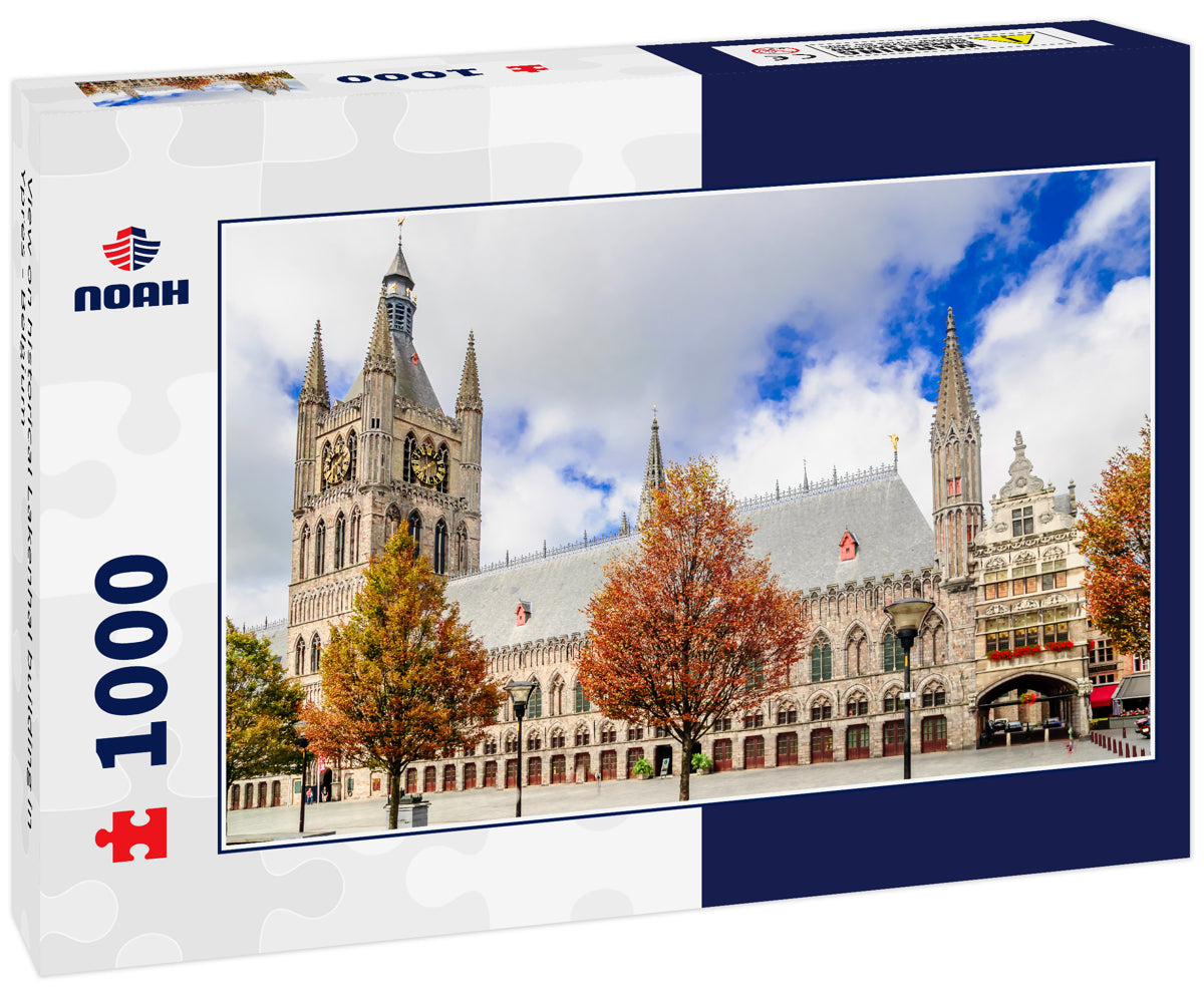 View on historical Lakenhal building in Ypres - Belgium