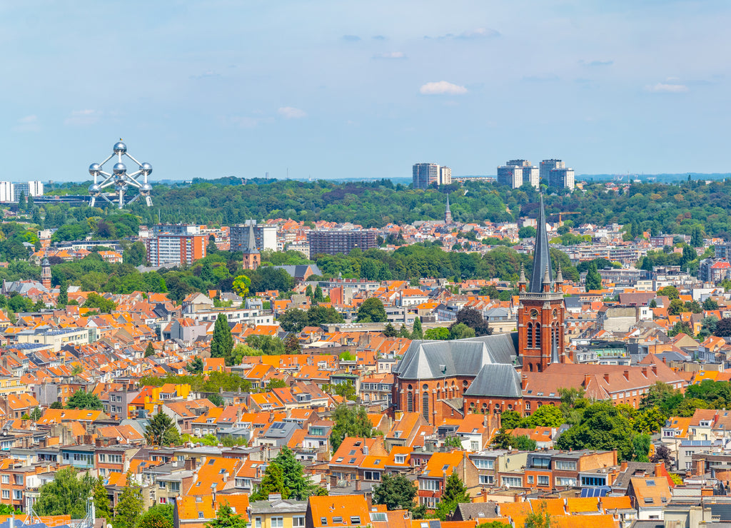 Aerial view of Brussels from Koekelberg basilica in Belgium
