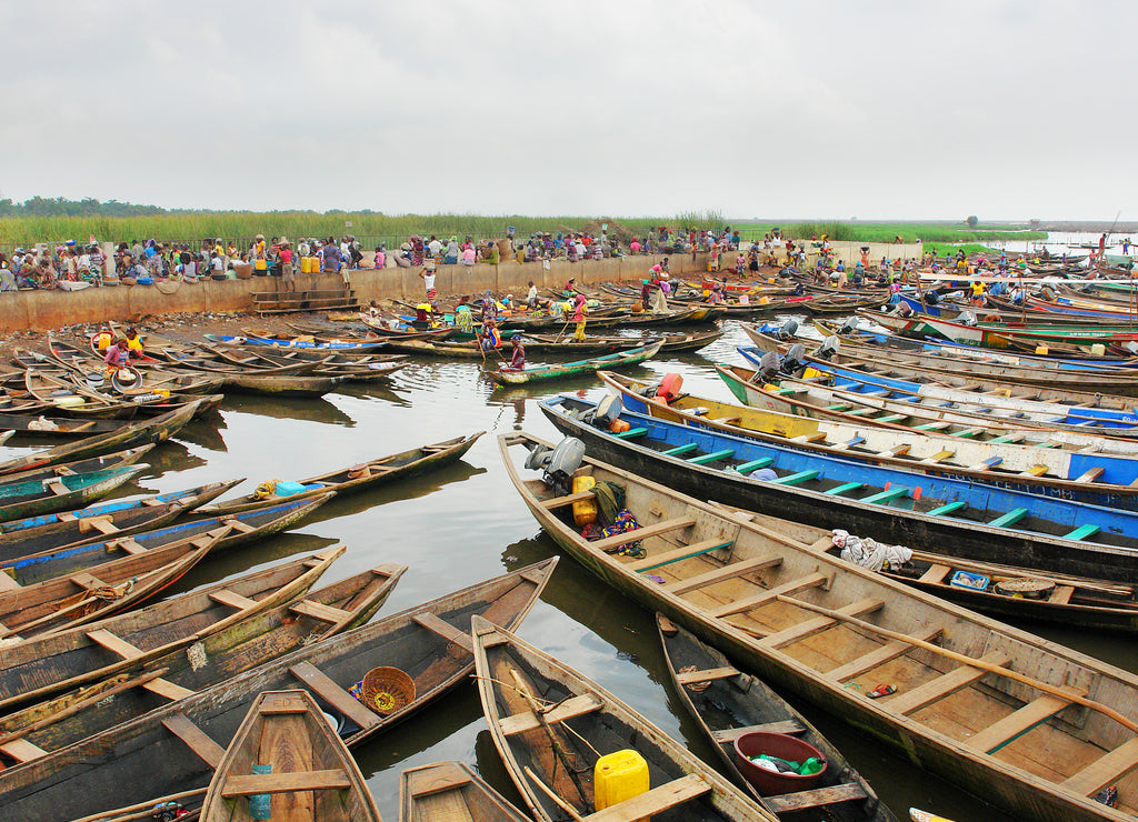 Lake village Ganvie on Lake Nokoué near Cotonou, Benin