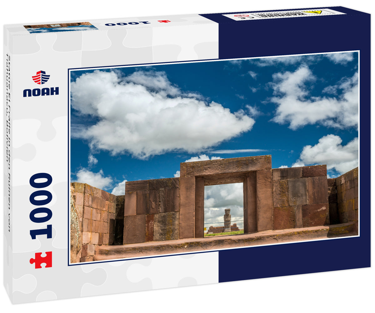 Statue El Fraile in den Ruinen von Tiahuanacu, Bolivien