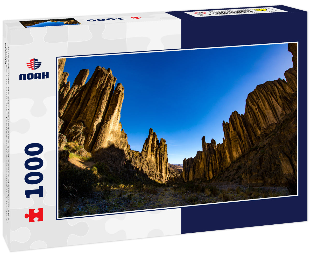 Sunset with Rocky Mountains and some Pointy in the "Valle de Las Animas" (Valley of the Animas) in La Paz / Bolivia