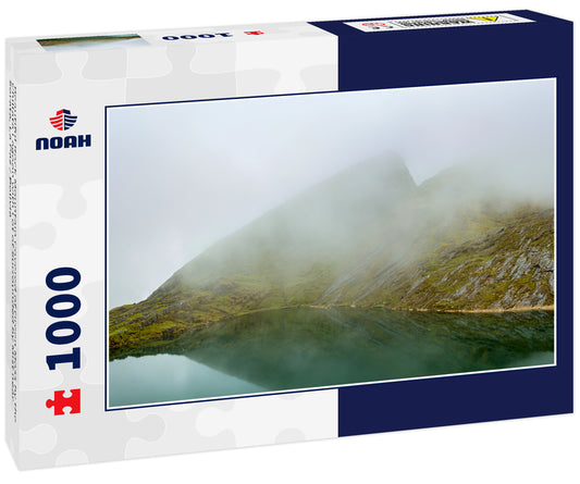 Beautiful Rock Mountain Covered of Green Moss by the Chillata Lagoon with Lot of Surrounded by Mist near Sorata, La Paz / Bolivia