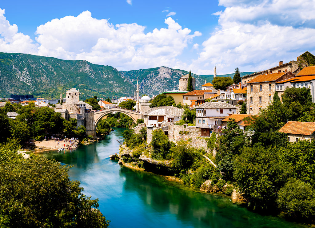 The beautiful old bridge of Mostar, Bosnia and Herzegowina