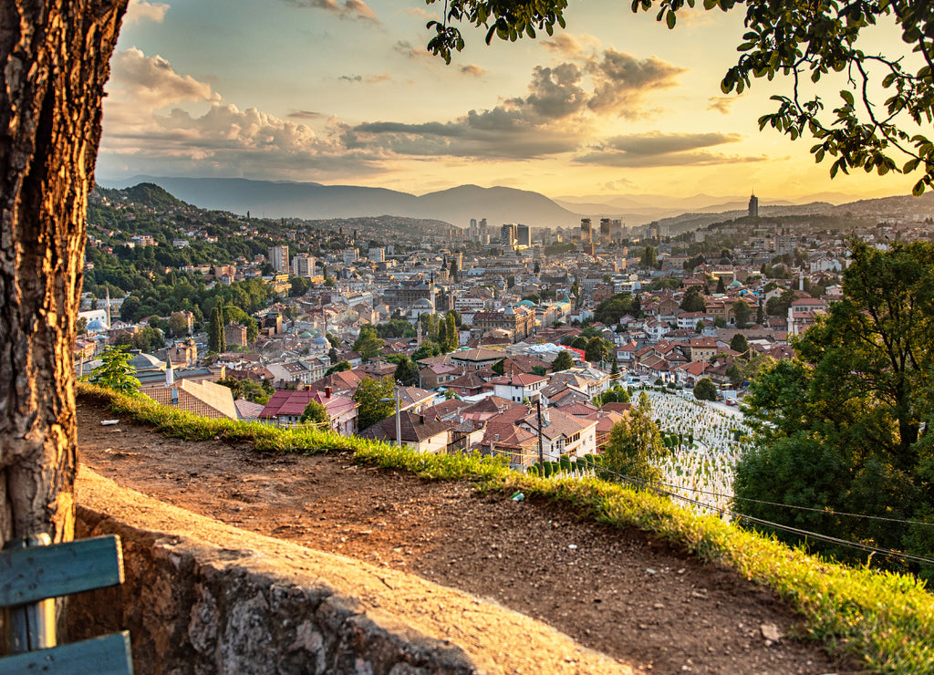 Sunset view of Sarajevo, Bosnia