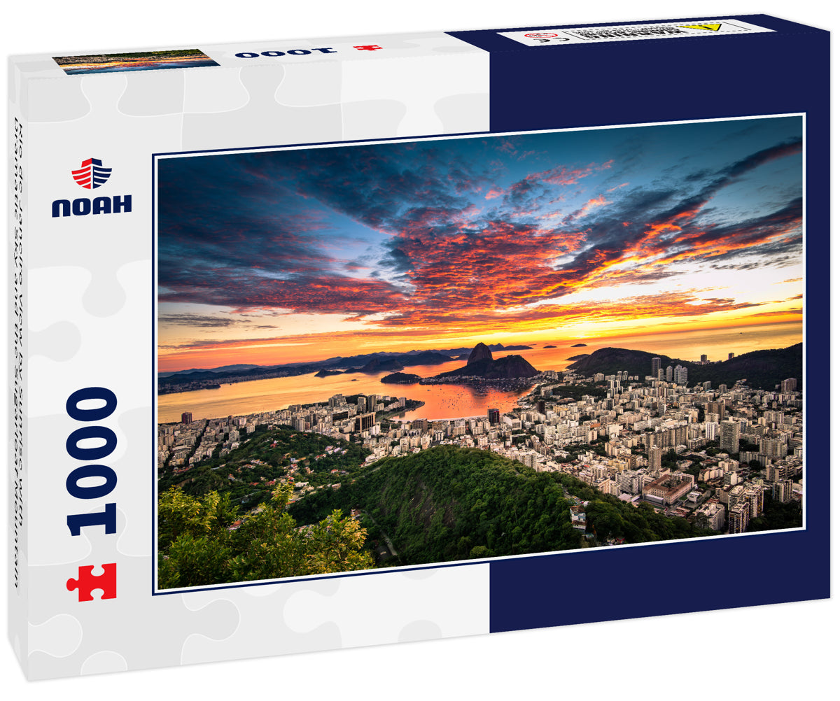 Rio de Janeiro View by Sunrise with Dramatic Sky and the Sugarloaf Mountain