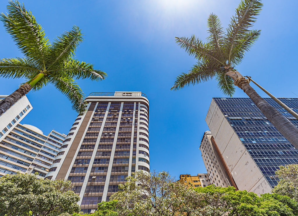 Belo Horizonte, Minas Gerais, Brazil. Buildings and sky