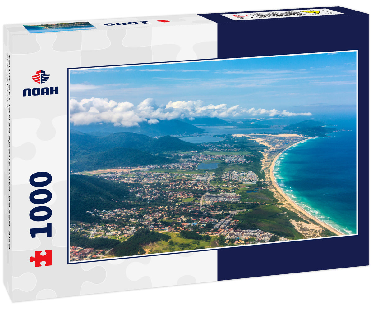 town of Florianapolis with beach and mountains