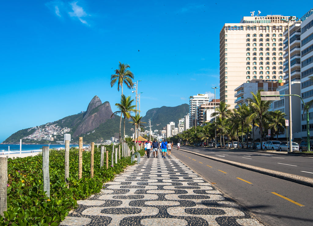Famous Ipanema Sidewalk in Rio de Janeiro, Brazil