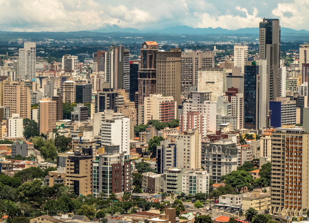 Skyline of Curitiba city in Parana State