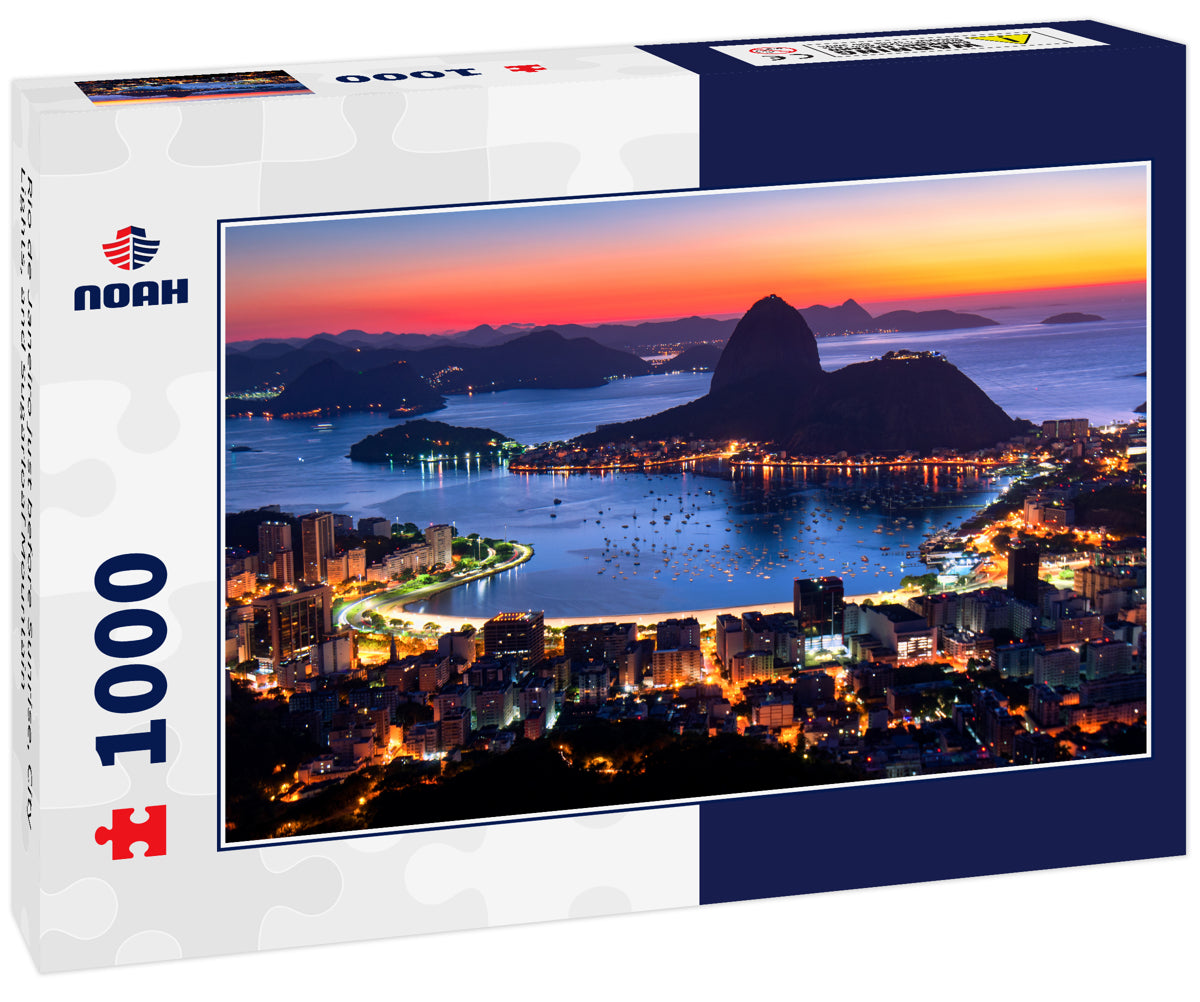 Rio de Janeiro just before Sunrise, City Lights, and Sugarloaf Mountain