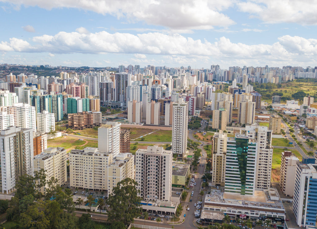 Aerial view of Clean Water (Águas Claras) city in Brasilia, Brazil