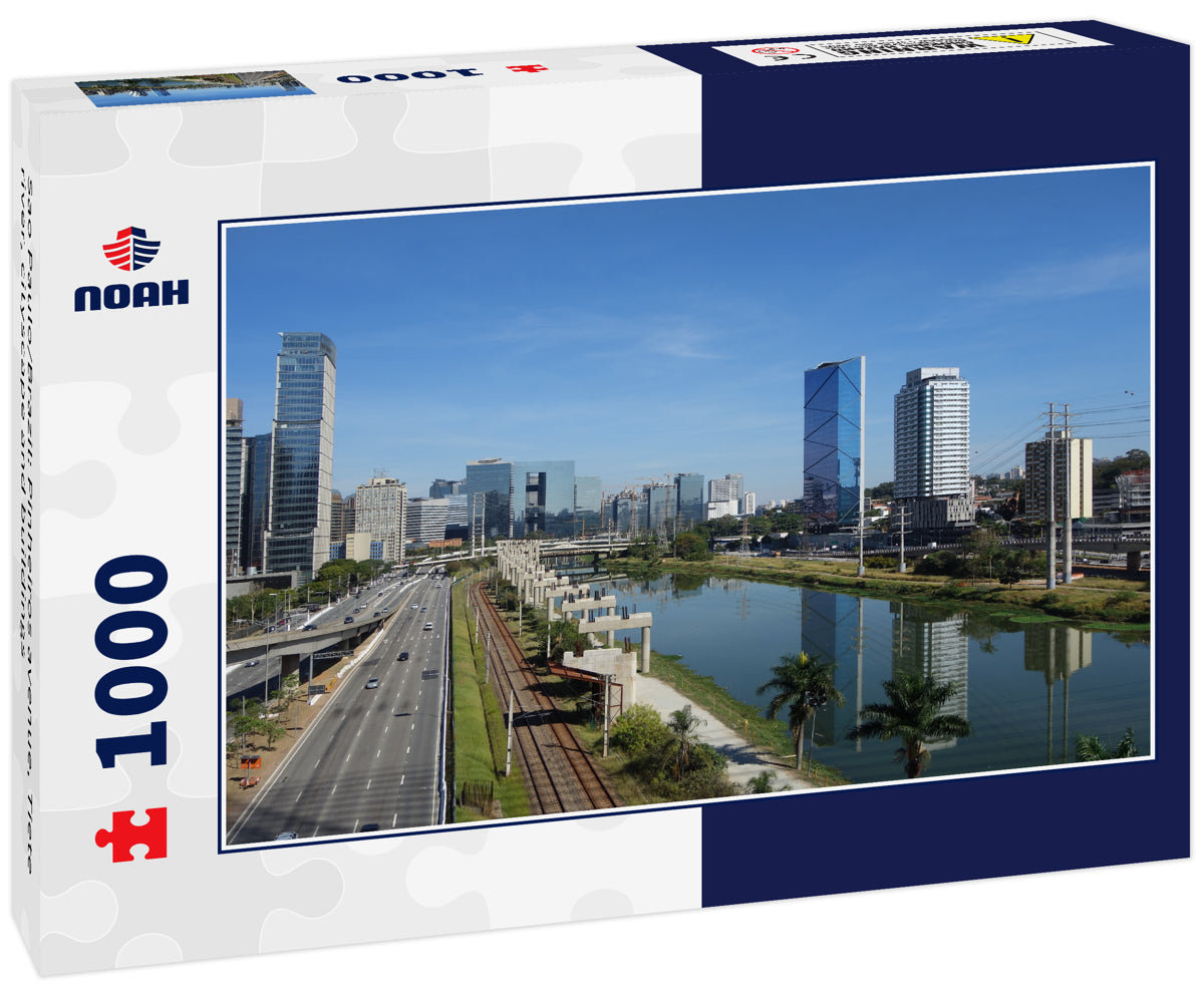 Sao Paulo/Brazil: Pinheiros avenue, Tiete river, cityscape and buildings