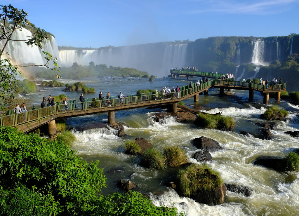 Brazil Foz do Iguacu - Iguazu Falls - Las Cataratas del Iguazu observation platform