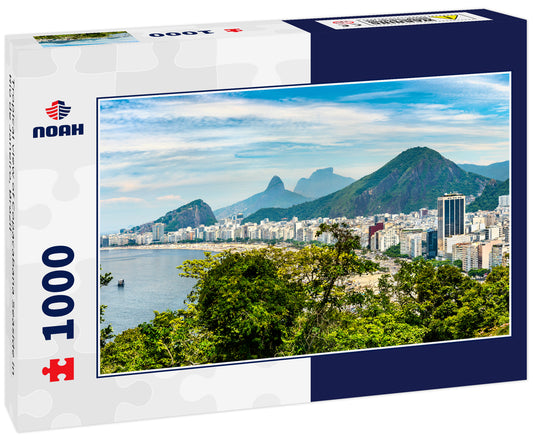 Tropical view of Copacabana Seaside in Rio de Janeiro, Brazil