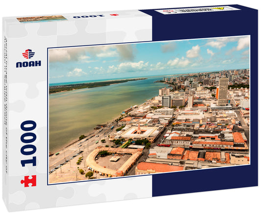 aerial image with drone of the city of Aracaju in Sergipe Brazil