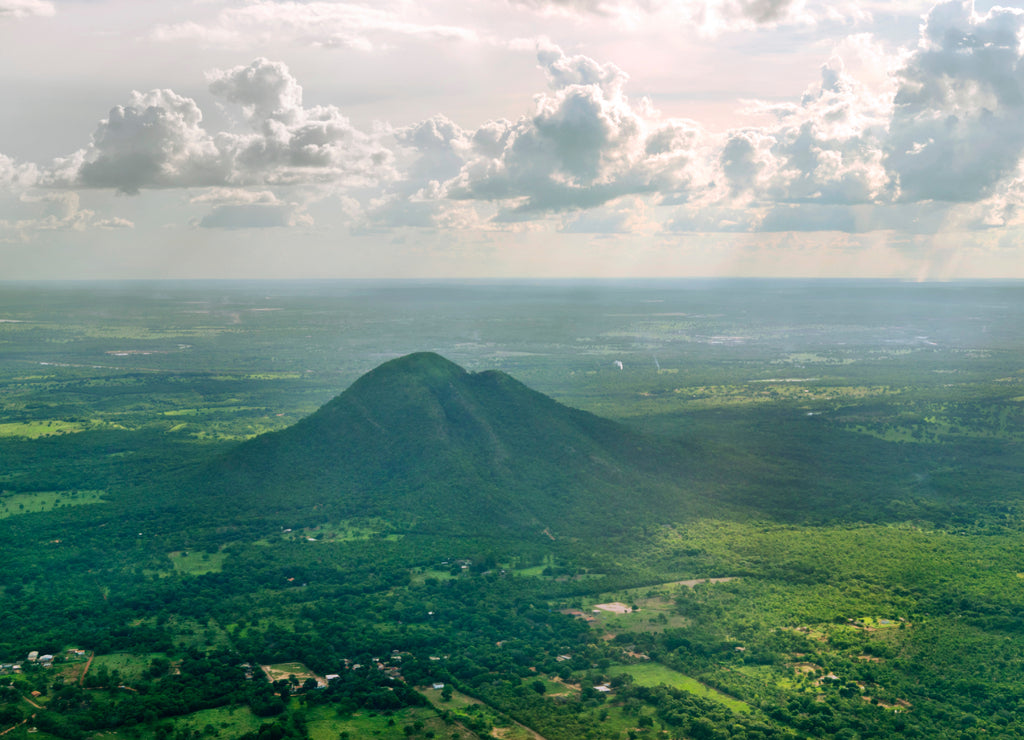 Santo Antonio hill aerial view, at Santo Antônio do Leverger, State of Mato Grosso, Brazil