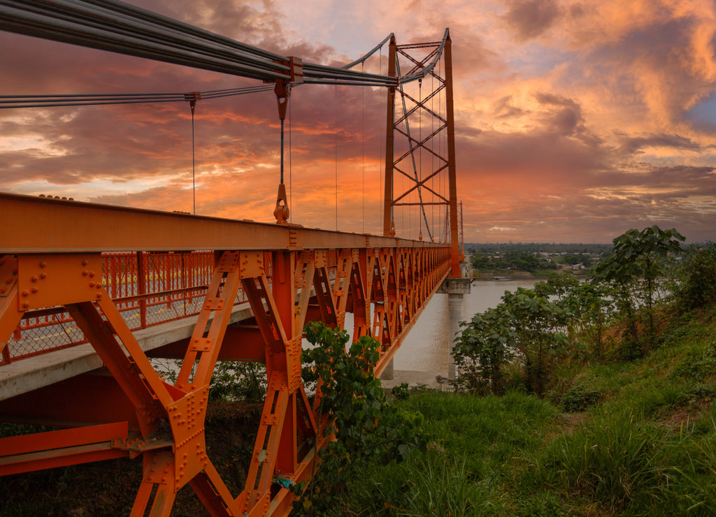Billingrst bridge at afternoon in the Puerto Maldonado to Brazil route
