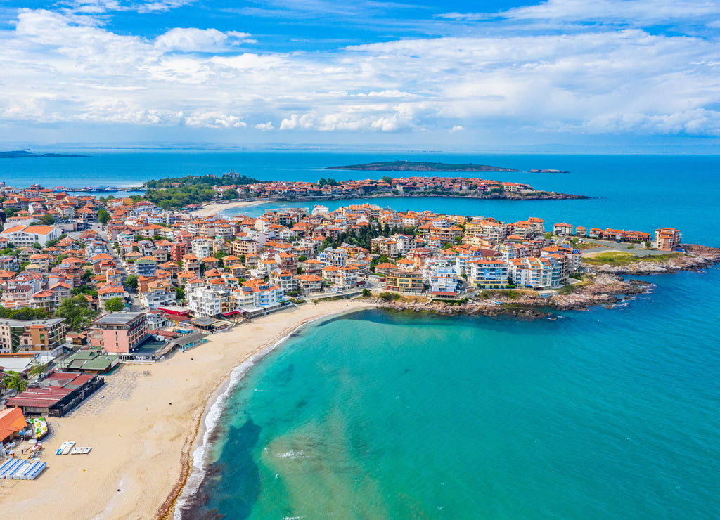 Aerial view of Bulgarian town Sozopol