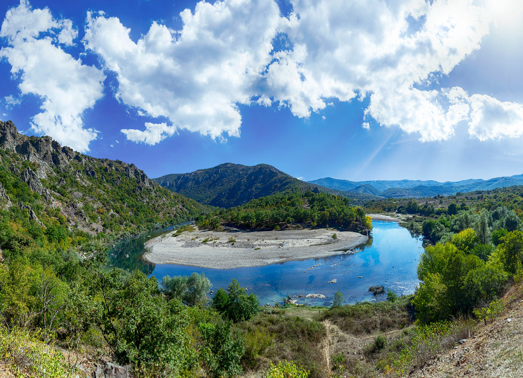 Meander of Arda River in Rhodopes Mountain, dam Kardzhali, Bulgaria