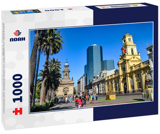 Historic buildings in the Plaza de Armas, Santiago, Chile