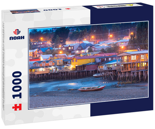 Traditional stilt houses know as palafitos in the city of Castro at Chiloe Island in Southern Chile